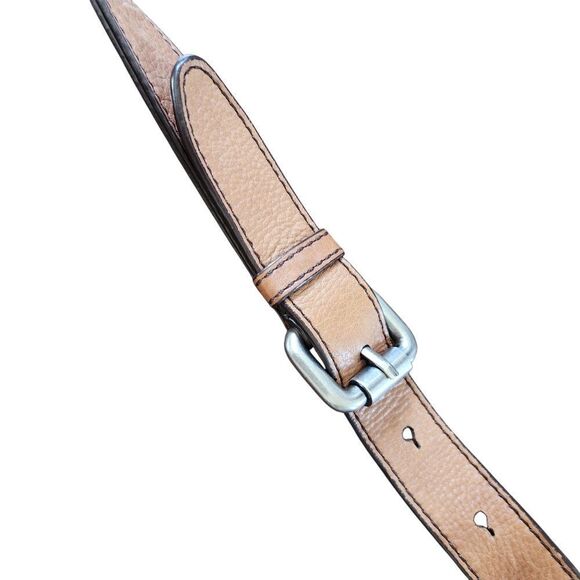 Fossil Leather Handbag Purse Messenger Brown Flap Shoulder Heavy Hardware - Picture 6 of 11